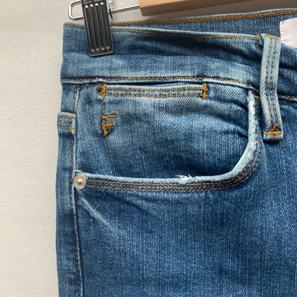 Frame Lê Pixie High Flare Jeans size 28 Medium blue wash - Picture 2 of 10